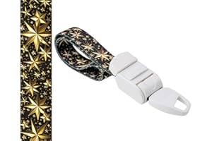 ROLSELEY Garrot Médical Professionnel Avec Boucle A Déclenchement Rapide Et Lent, Bande Elastique En Polyester Sans Latex, Motif en Étoiles D'or, Idée Cadeau Pour Infirmière