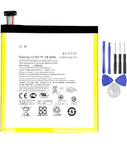 Batterie Remplacement C11P1517 Pour ASUS ZenPad 10 Z300C Z300CG Z300CX P023 - 3.85V 18Wh