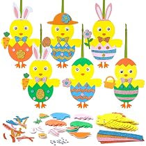 10-teiliges Oster-Bastelset Für Kinder – Mit Hasen-Aufklebern Aus Weichem Schaumstoff