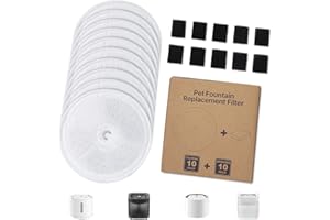 YTUGIL Confezione da 10 filtri di ricambio per fontanella per gatti + 10 filtri in spugna, compatibili con la fontanella per gatti wireless Petkit Eversweet Solo SE/Solo 2/3 Pro/3/2s