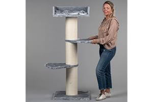 RHRQUALITY Drapak dużego kota XXL jasnoszary. Stabilny sizal szczepy 20 Ø kot Drapak dla dużych i ciężkich kotów