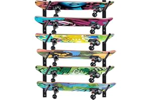 BiJun Skateboard Wall Mount, Snowboard Wall Mount Display, Horizontal Ski Wall Rack, Skateboard Rack Storage Holder Longboard Wall Hanger
