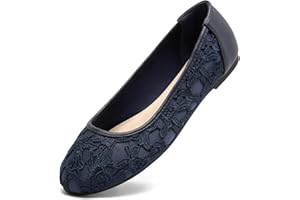 Greatonu Ballerine Donna Ballerine in Pizzo Scarpe Basse Comoda Ballerina Rotonda Slip-on in Pizzo