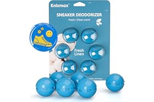 Knixmax Outdoor Bolas de desodorización para zapatillas deportivas, bolsas de deporte, zapatillas, desodorante, adecuado para bolsa de fitness, armario, cocina, baño, 6 bolas, azul, 6 stück (1er Pack)