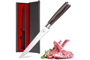imarku 17cm Ausbeinmesser-Profi Filetiermesser Fisch und Küchenmesser aus Deutschem Hochleistungs-Edelstahl mit Ultrascharfer, Flexibler Klinge und Ergonomischem Pakkaholz-Griff—Vatertagsgeschenk
