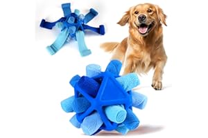 Yikko Interaktiver Schnüffelball Hunde, fördert die natürlichen Futtersuchfähigkeiten, verbessertes Gummi gegen Reißen, langsameres Futter-Trainings-Puzzlespielzeug (Winterblau)