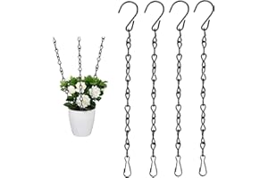 AEYURUID 4 Chaîne Suspendue avec Chain Clip,Black Hanging Basket Chain,Paniers Suspendus pour Pot Suspension Plante Jardiniere Exterieur Mangeoires, Plante, Pots De Fleurs Jardinières Lanternes Ornements