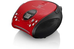 Lenco SCD-24 Radio FM Stéréo avec Lecteur CD Rouge/Noir