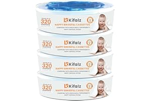 KIFALZ Pack of 4 diaper bin refills – Compatible with AngelCare, Foppapedretti and Litter Locker – with 4 Durable odor-resistant bags