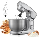 VEVOR 1500 W Stand Mixer/Kitchen Baking Machine with Stainless Steel Bowl, 4.2 L, Dough Hook, Whisk and Rods, Adjustable 10 S