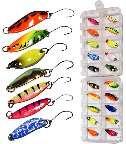 5 Esche Da Pesca A Cucchiaio – Lega Di Zinco – 1/5 Oz, 1/4 Oz, 3/8 Oz, 1/2 Oz, 3/4 Oz (Argento)