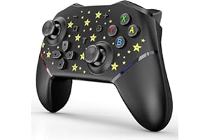 RREAKA Switch Controller, Wireless Switch Pro Controller for Nintendo Switch/OLED/Lite Bluetooth Gamepad Joy Con Remote Wireless Handle with Macro Turbo Wake Up Dual Motors Vibration RGB Light Handle