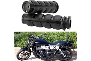 MISS MOLY 1" Motorcycle Handlebars Hand Grips For Sportster Dyna Softail Vulcan Shadow Road Star(#2-Black)