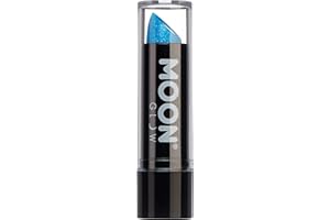 Moon Glow Neon UV Glitzer-Lippenstift, leuchtender neonfarbener Lippenstift, leuchtet unter UV-Strahlung (blau, 5 g (1 Stück))
