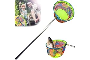 YINGBIAO Fishing Net with Telescoping Pole Handle, Fishing Landing Net Freshwater, Extend to 27-71 Inches, Fishing Accessories Butterfly Catching Releasing Nets for Kids Men Women Outdoor Garden Exploration