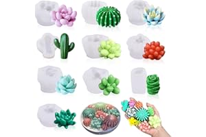 RUIAQER Moule Silicone Bougie,10pcs Moules Bougie,Moules pour Bougies, Pour la fabrication de bougies d'aromathérapie, Cire de Haricots, Chocolat Etc