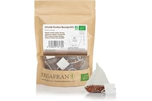 FRISAFRAN | Infuso di Rooibos all'arancia biologico in piramidi 30Unt | 60g | Rilassante | Digestivo | Infusione Di Rooibos | Rooibos Tea | The Rooibos | Rooibos Biologico | Tè Rooibos | Rooibos