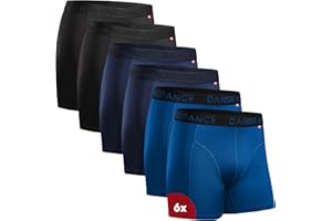 DANISH ENDURANCE Boxer Homme Sport Respirants et Doux, Anti-Frottement, Lot de 6 - Boxers Homme, Boxer Homme Coton, Caleçon Homme