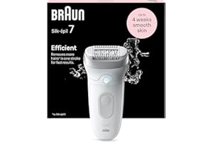 Braun Silk-épil 7 Depilatore Donna, Epilatore Elettrico Donna Con Testina Ampia Per Una Epilazione Semplice, Wet & Dry, Pelle Liscia a Lungo, 7-011, Bianco/Argento