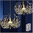 HEAGEERO Outdoor Battery Operated Chandelier 2 Pack,Firework Lights Starburst Light 180 LEDs,Ceiling Hanging Decorative for Party Christmas,Indoor Using