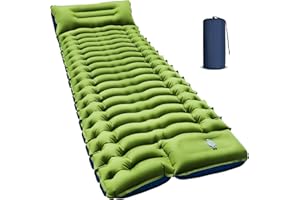 Yuzonc Materassino Campeggio Autogonfiante, Ultraleggero Materasso Gonfiabile Campeggio con Cuscino, Portatile Materassino Autogonfiabile per Escursionismo, Trekking, Tenda