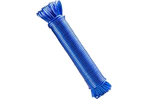 GZBtech 30m/100ft Washing Line Rope outdoor,Heavy Duty Extra Strong Steel Core Clothes lines of 265lbs Bearing Capacity, Rust-proof and Waterproof for Outside Garden-Blue