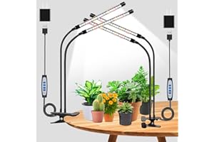 ‎WOLEZEK wolezek Pflanzenlampe LED, 2 PACK Vollspektrum Pflanzenlicht für Zimmerpflanzen, 3000k/6500k/660nm Pflanzenleuchte LED, Wachstumslampe für Pflanzen, 5 Stufen Dimmbar, 6/12/16H Auto Timer