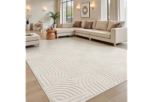 Enyhom Modern vardagsrumsmatta 200 x 300 cm, mjuk geometrisk rumsmatta sovrum tvättbar i tvättmaskin, halkfri stor matta för