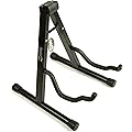 Windsor RockJam Support Guitare en A – Support Pliable Portable Universel pour Guitares Acoustiques, Électriques et Basses avec Cours