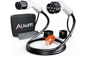 Alxum Typ 2 Ladekabel 22kW/32A/5Meter 3-Phasen EV Elektroautos Ladekabel, Typ 2 auf Typ 2 Schnelladen E-Auto Ladekabel mit Tragetasche Kompatibel mit Allen IEC-62196-2 EV/PHEV