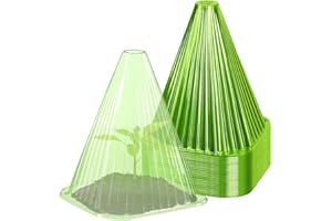 Vexran Juego de 20 Mini Invernadero, Antibabosas y Caracoles, Campanas de jardín para Plantas, Plástico para Invernadero, Campana de huerto Reutilizable, Plant Bell Cover