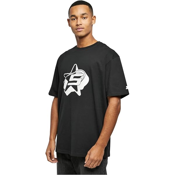 Camiseta Starter Black Label – Logo Peak-S Grande, Corte Holgado, Algodón Cómodo, Para Hombre