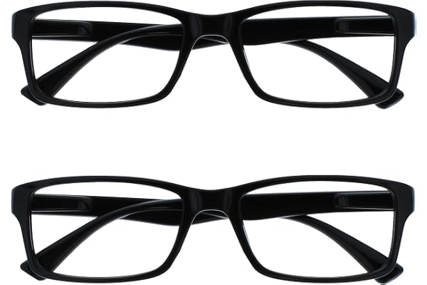 OPULIZE La Société Lunettes De Lecture Noir Lecteurs Valeur Pack 2 Hommes Femmes UVR2092BK +1,50