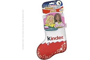 Kinder, Calza Befana Barbie, 7 Snack Dolci al Cioccolato Assortiti, Sorpresa Gioco Scrubble Barbie, Idea Regalo Epifania, Confezione da 176 gr
