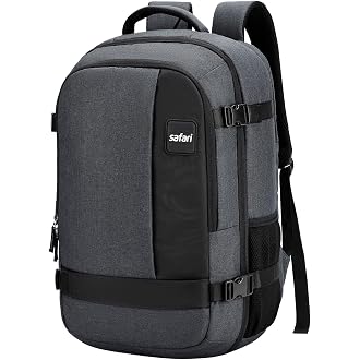 Safari 45L Expandable Overnighter Casual Hiking Travel Backpack Large size Laptop Bag for Man and Women with suitcase compartment, Ideal for Office Use, Work Trips, School, College, boys and girls