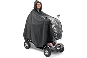 Staveley Mobility Scooter Cape | Unisex Waterproof Rain Poncho Cover for Electric Scooters and Wheelchair Users – Lightweight, Compact (Large Cape)