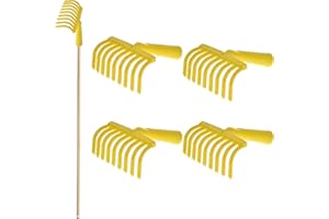 BUYSTAR 5 Cogliolive manuale rastrello manina con manico in legno H 150 cm | Pettine per la raccolta delle olive rastrellino con manico