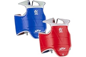 MAR INTERNATIONAL MAR | Taekwondo Chest Guard Unisex for Sparring & Training | WTF Approved | Upper Body & Rib Protection Pad Reversible Kickboxing Body Protector, MMA Muay Thai Strike Shield, Martial Arts Red & Blue