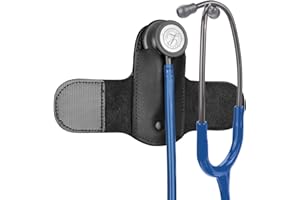 APDTEK Stethoskophalter aus 100 % echtem Leder für alle Stethoskope, Universal-Stethoskop-Holster, zum Anklippen von Littmann – kein Nackendruck mehr