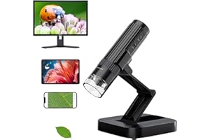 Feelhap Microscopio digitale USB,Microscopio WiFi Portatile 1080P HD 50-1000X, Microscopio Digitale Portatile con Fotocamera Endoscopio e Luce a 8 LED, Microscopio USB per Telefono,Android,iOS,Windows