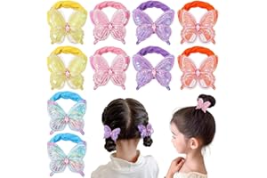 FENQURO Lot de 20 élastiques à cheveux pour bébé fille avec nœud floral et nœud, chouchou bebe fille, Bandeau élastique sans couture, Doux, Pour queue de cheval, Pour enfants et petites filles