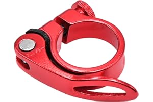 LICQIC 31.8 mm Bike Seat Post Clamp, Quick Release for MTB, Road, Casual Bikes (Red)