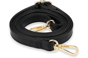 GEEHUA Correa de cuero para monedero, correa de repuesto ajustable, correa de hombro, color negro, antideslizante, universal, cinturón de bolsillo con hebilla ajustable, Negro , Classic Style