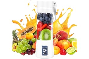 ChicSolis Tragbarer Mini-Mixer für Smoothies und Shakes, 380ml mit 6 Klingen aus Edelstahl, Wiederaufladbar, Ideal für Reisen und Küche