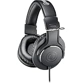 Audio-Technica ATH-M20X Headphones Professional Monitoring Headphones Black | 40mm drivers with 3m cable and enclosed design