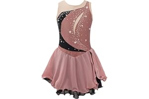 iiniim Enfant Fille Robe Patinage Artistique Justaucorps Gymnastique Sans Manche Robe De Ballet Danse Costume Soirée Danse Spectacle 5-16 Ans