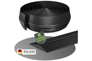 RELAWI Uszczelka progowa bramy garażowej | wysokość 18 mm | odporna na warunki atmosferyczne jako uszczelka podłogowa | uszczelka gumowa jako uszczelka garażowa i progowa (6 m)