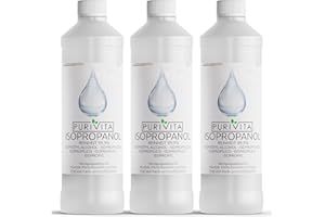 ‎PURIVITA PURIVITA® Isopropanol 99,9% [3x1L] - Reinigungsalkohol Isopropanol - Reiner Alkohol zum Reinigen von Haushalt & Industrie - Isopropylalkohol - Desinfektionsmittel Reiner Alkohol - Ethylalkohol