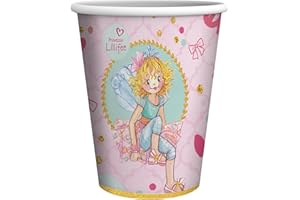 Party Factory `Prinzessin Lillifee´ 8 Pappbecher 250ml, Einwegbecher, Papierbecher für Kindergeburtstag oder Mottoparty
