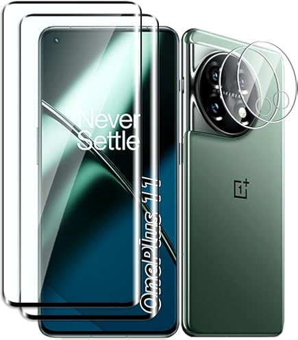 Phlleyaa Pellicola Protettiva per OnePlus 11 TPU Pellicola 2 Pezzi e Vetro Fotocamera 2 Pezzi,Installazione Facile Senza Bolle Anti Graffio per OnePlus 11 Vetro Temperato